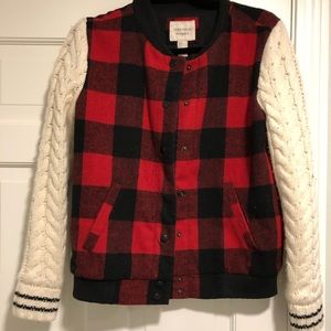 Buffalo check varsity jacket